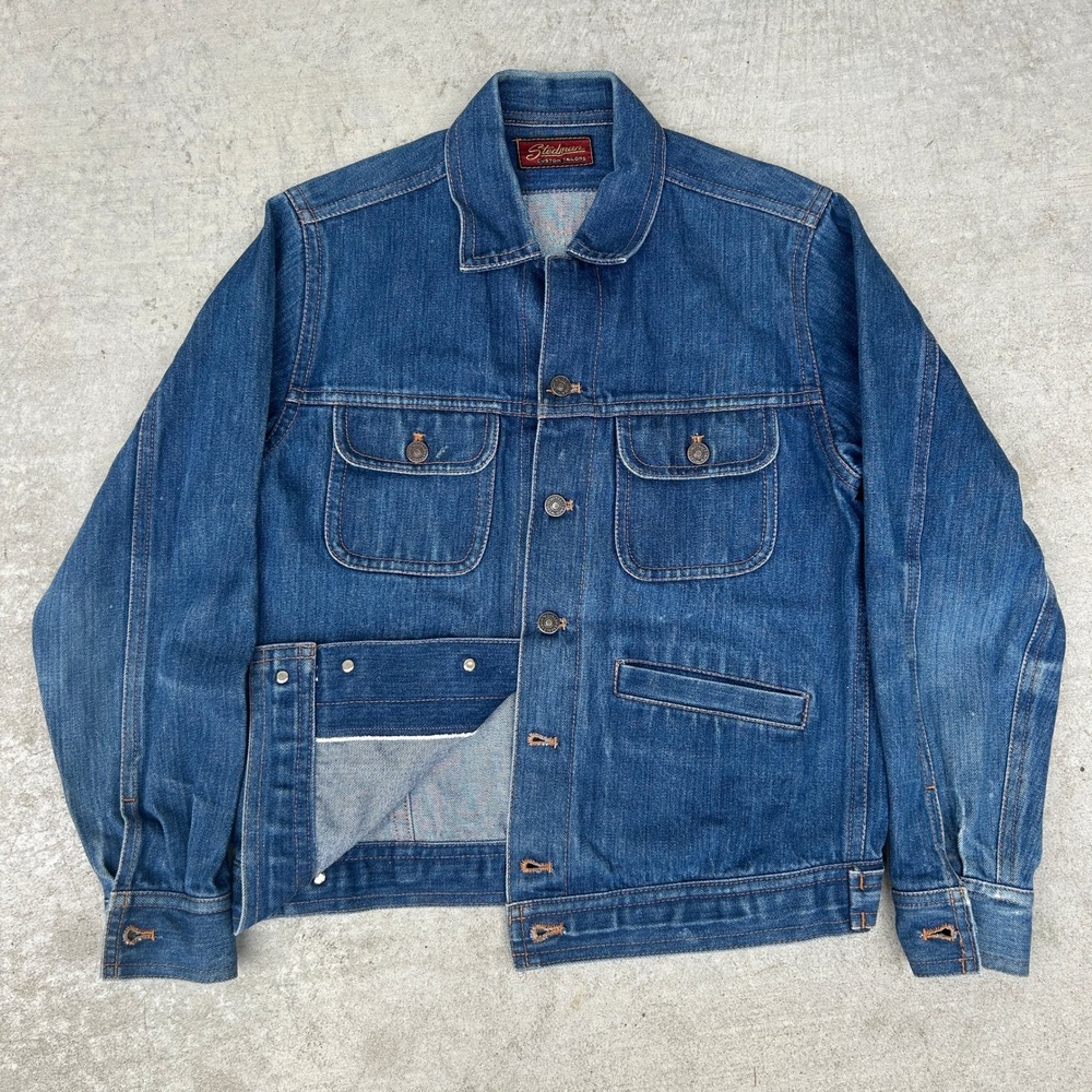 Vintage 70s Steadman Custom Selvedge Denim Jacket Levi's Buttons USA Dark Wash